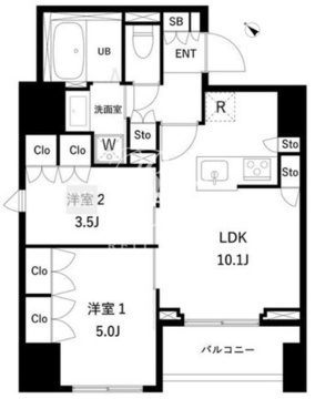 タスキプライムテラス本蓮沼 501 間取り図