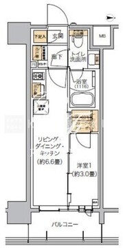 リビオメゾン芝浦 302 間取り図