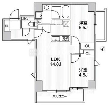 ライトハウス元浅草 802 間取り図