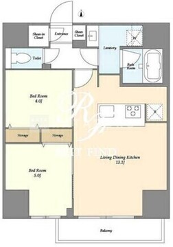 クラリティア西日暮里 602 間取り図