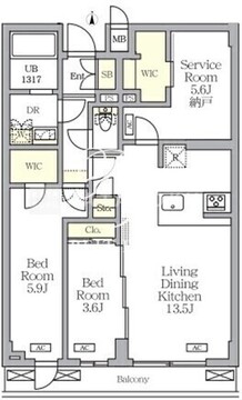アジールコート都立大学 403 間取り図
