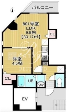 ソラトワーヌ 801 間取り図