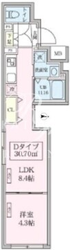 スカイコートリュクス品川大崎 204 間取り図