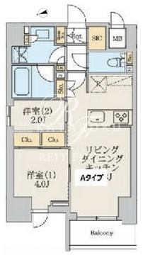 クレストコート北千住レジデンス 401 間取り図