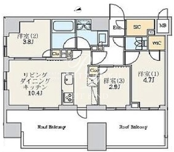 クレストコート北千住レジデンス 1101 間取り図