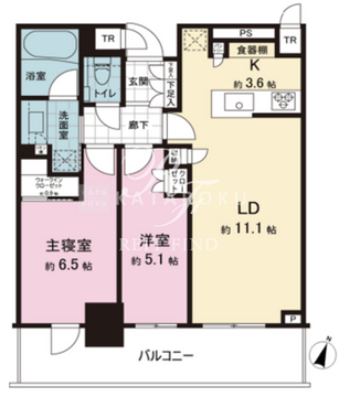パークタワー西新宿 2705 間取り図