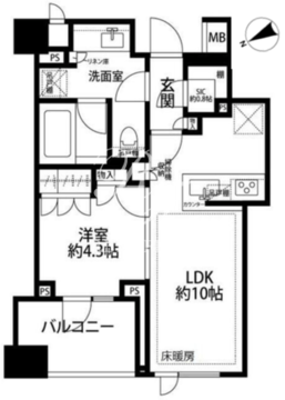 ザ・パークハウス目黒本町 303 間取り図