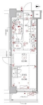 クレイシアIDZ幡ヶ谷 609 間取り図