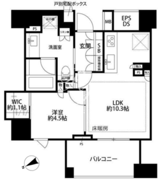 ザ・パークハウス目黒本町 202 間取り図
