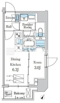 デュオフラッツ一之江ウエスト 305 間取り図