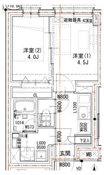 ラヴィエール荏原中延 101 間取り図