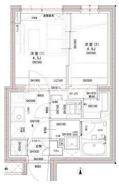 ラヴィエール荏原中延 201 間取り図