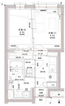 ラヴィエール荏原中延 202 間取り図
