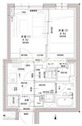 ラヴィエール荏原中延 401 間取り図