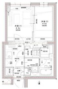 ラヴィエール荏原中延 501 間取り図