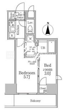 レジディア三軒茶屋3 805 間取り図