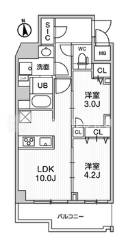 エスレジデンス千住大橋ブロード 501 間取り図