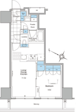 ルフォンプログレ北新宿 1303 間取り図