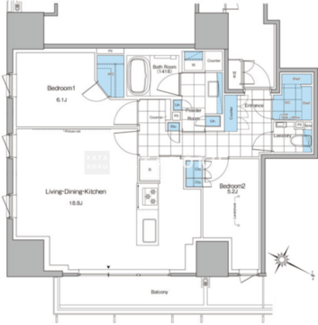 ルフォンプログレ北新宿 1306 間取り図