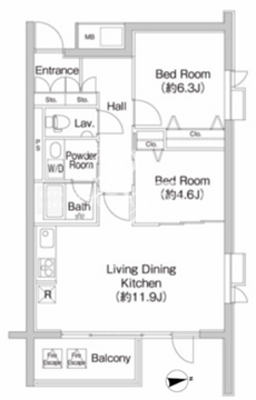 プライムアーバン市谷仲之町 205 間取り図
