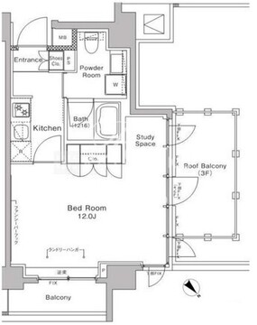 プラウドフラット中落合 301 間取り図