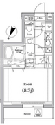 プレミアムキューブ三宿 208 間取り図