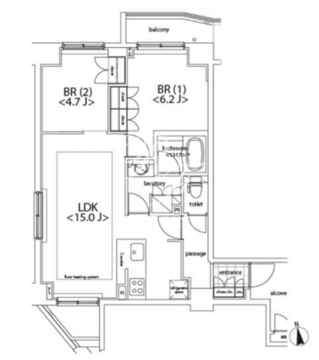 カスタリア麻布十番 902 間取り図