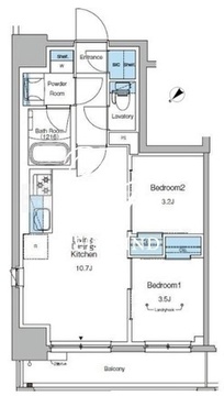 ルフォンリヴェント門前仲町 1001 間取り図
