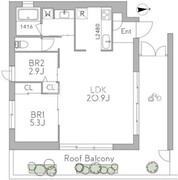 グランデュオ三軒茶屋12 203 間取り図
