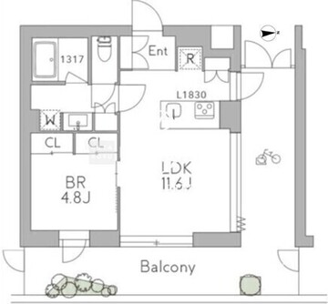 グランデュオ三軒茶屋12 302 間取り図