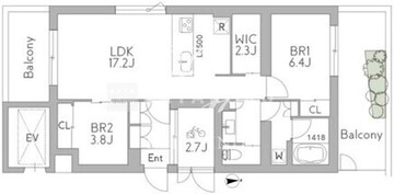 グランデュオ三軒茶屋12 304 間取り図