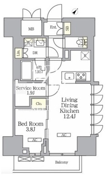 ラティエラ武蔵小山レジデンス 204 間取り図