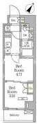 ラティエラ武蔵小山レジデンス 208 間取り図