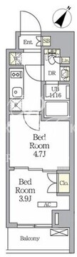 ラティエラ武蔵小山レジデンス 208 間取り図