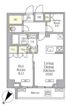 ラティエラ武蔵小山レジデンス 312 間取り図