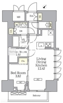 ラティエラ武蔵小山レジデンス 404 間取り図