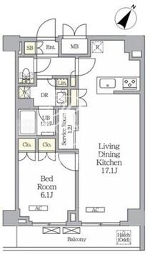 ラティエラ武蔵小山レジデンス 408 間取り図