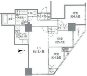 カスタリアタワー品川シーサイド 1407 間取り図