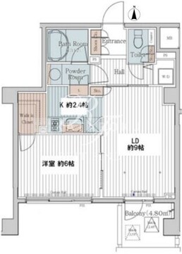 カスタリア三宿 403 間取り図