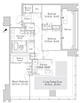ラ・トゥール新宿ガーデン 3025 間取り図