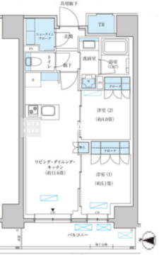 パークアクシス池袋イースト 1103 間取り図