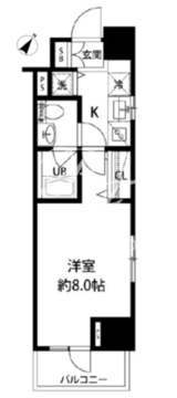 ルクレ日本橋馬喰町 607 間取り図