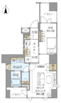 ブリリア上野プレイス 1101 間取り図