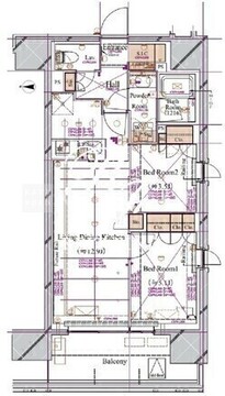 ブランシエスタ浅草蔵前 701 間取り図
