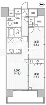 ザ・パームス熊野前 1403 間取り図
