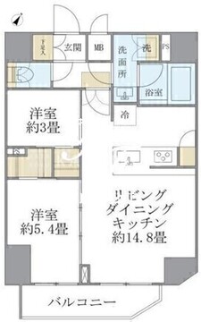 アジールコート町屋 1503 間取り図