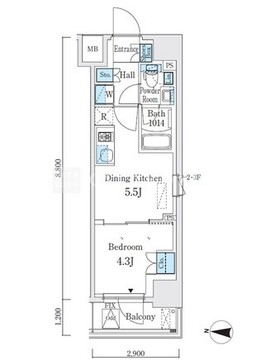 クインテット錦糸公園 201 間取り図