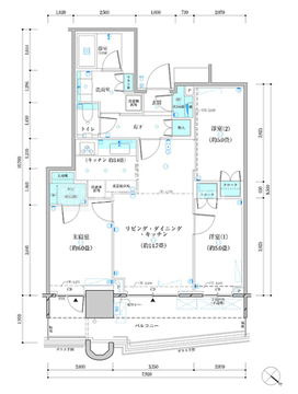 パークタワー勝どき M-2214 間取り図