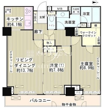 パーク・アヴェニュー神南 1402 間取り図