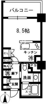 レジディア中落合 C101 間取り図